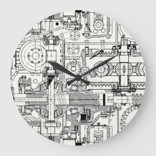 Grande Horloge Ronde Engins de ver : Machines Techniques Simples.