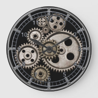 Grande Horloge Ronde engrenages steampunk moteur machine vintage horlog