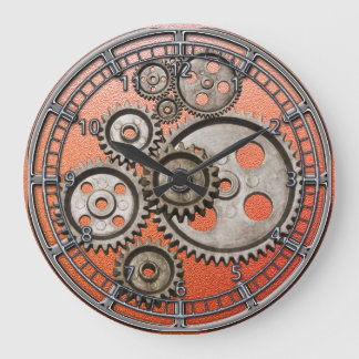 Grande Horloge Ronde engrenages steampunk moteur machine vintage horlog