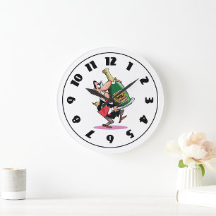 Grande Horloge Ronde Énorme Bouteille De Champagne