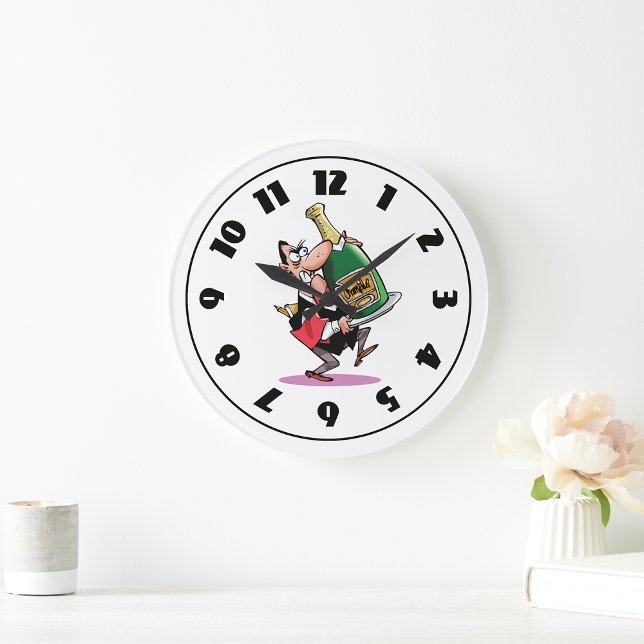 Grande Horloge Ronde Énorme Bouteille De Champagne (Créateur téléchargé)