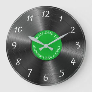 Grande Horloge Ronde Enregistrement Vintage Retro Vinyl Album personnal