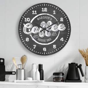 Grande Horloge Ronde Enseigne personnalisée pour café Maison Bar