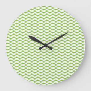 Grande Horloge Ronde Ensemble de dossiers verts botaniques