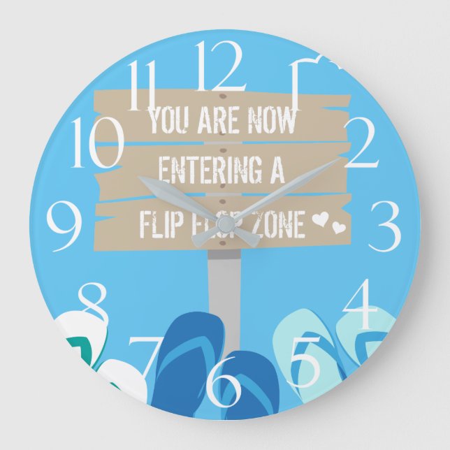 Grande Horloge Ronde Entering a Flip Flop Zone Beach Blue Thongs (Recto)