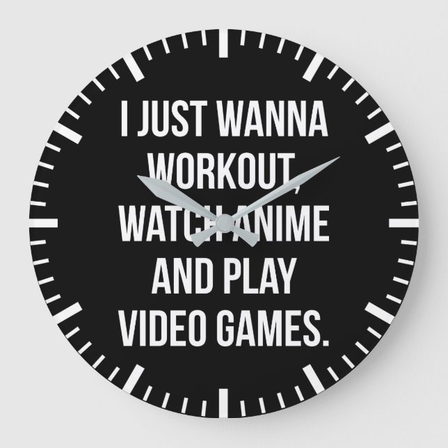 Grande Horloge Ronde Entraînement, Regarder l'Anime, Jouer Jeux Vidéo - (Recto)