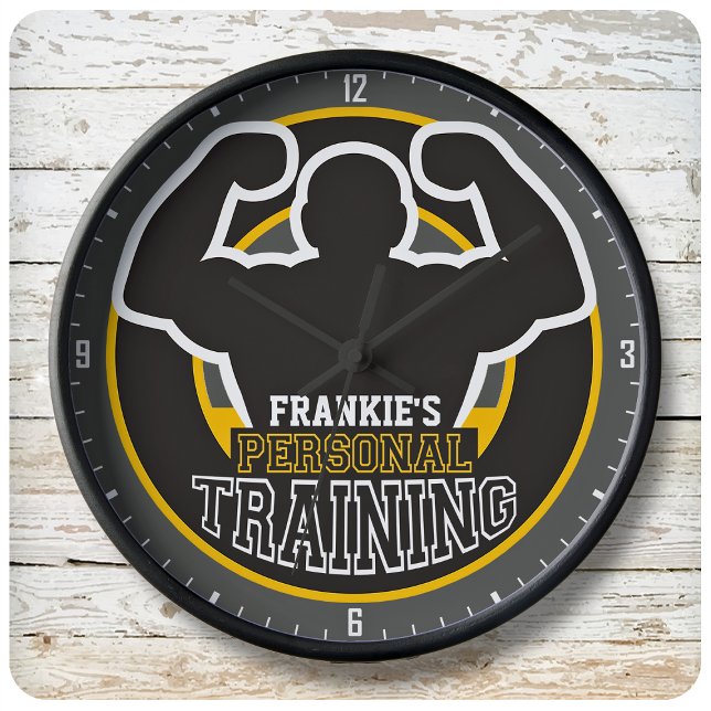 Grande Horloge Ronde Entraîneur du GYM Power Training Fitness Custom (Créateur téléchargé)
