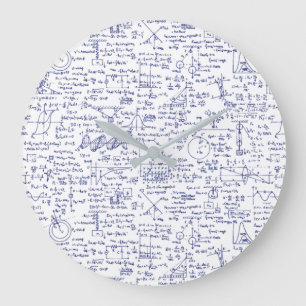 Grande Horloge Ronde Équations de physique dans le stylo bleu //