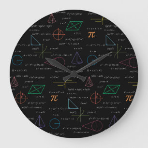 Grande Horloge Ronde Équations mathématiques colorées Formules mathémat