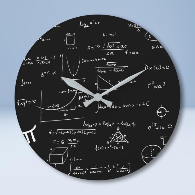 Grande Horloge Ronde Équations mathématiques manuscrites de l'école noi (Créateur téléchargé)