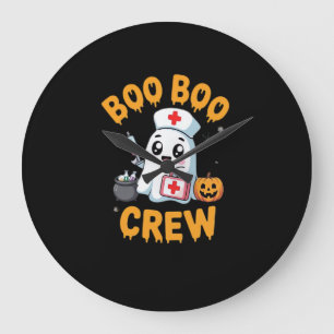 Grande Horloge Ronde Équipage Boo Boo Infirmière Fantôme Mignon Hallowe