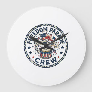 Grande Horloge Ronde Équipage du défilé de la liberté Patriotique Défil
