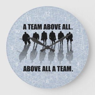 Grande Horloge Ronde Équipe au-dessus de tous (Hockey)