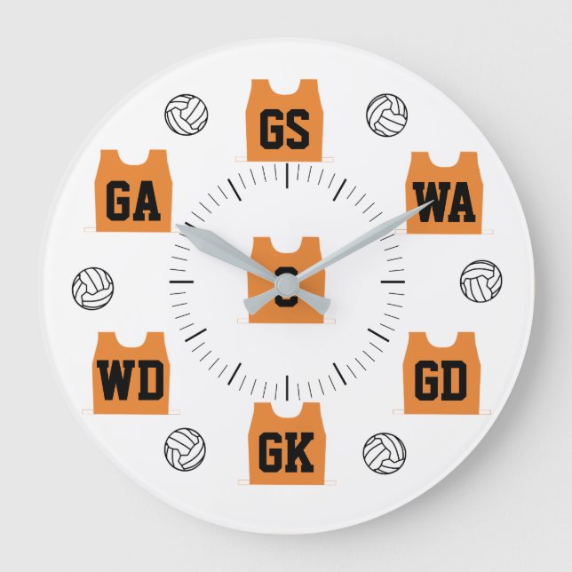 Grande Horloge Ronde Équipe de Custom Netball (Recto)