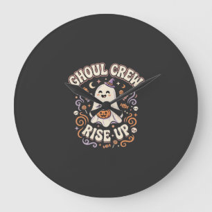 Grande Horloge Ronde Équipe de fantômes et de goules d'Halloween