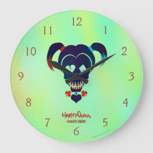 Grande Horloge Ronde Équipe de suicide   Harley Quinn Head Icon