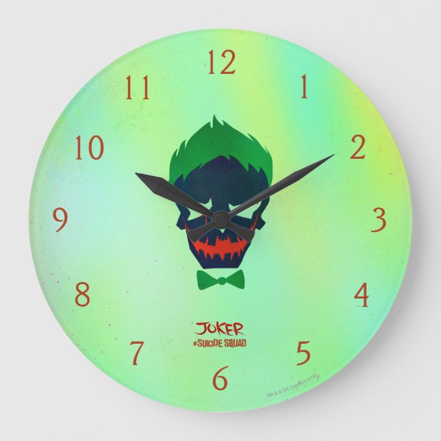 Grande Horloge Ronde Équipe de suicide | Icône Tête de joker (Recto)