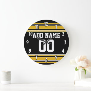 Grande Horloge Ronde Équipe Jersey avec nom et numéro personnalisés