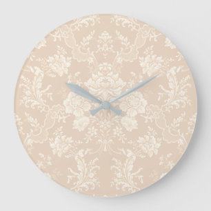 Grande Horloge Ronde Équipe romaine de Floral Damask