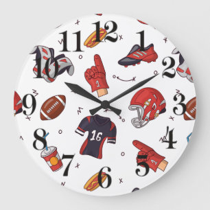Grande Horloge Ronde Équipement sportif de football avec Motif alimenta