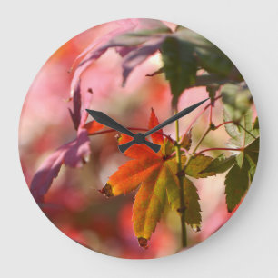 Grande Horloge Ronde Érable rétro