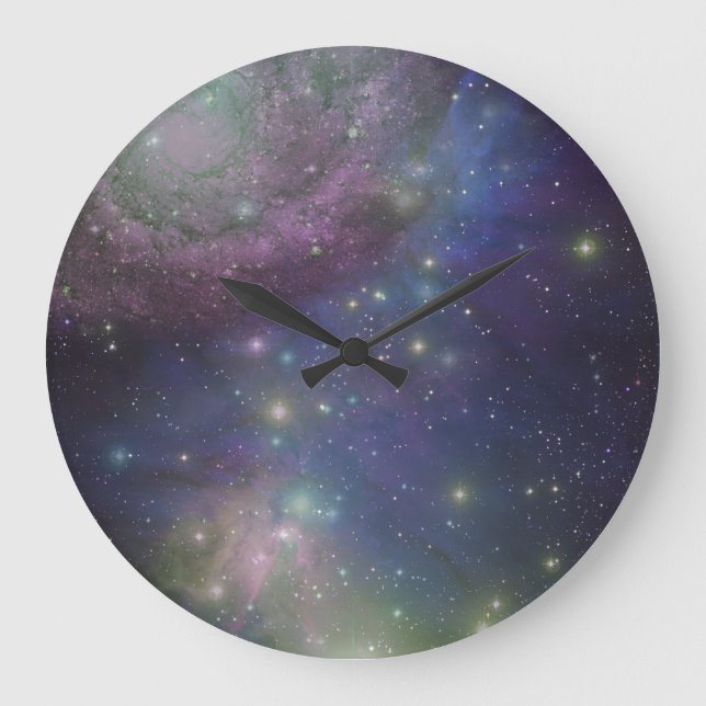 Grande Horloge Ronde Espace, étoiles, galaxies et nébuleuses (Recto)