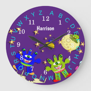 Grande Horloge Ronde Espace extérieur éducatif pour enfants Monstres Pe