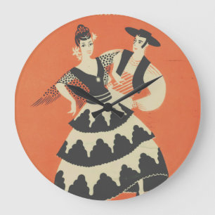 Grande horloge ronde espagnole vintage