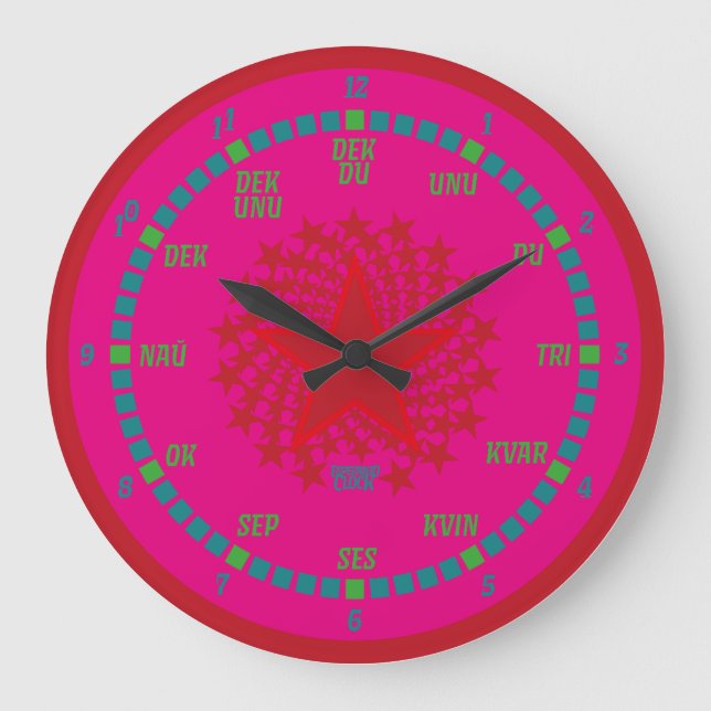 GRANDE HORLOGE RONDE ESPERANTO LANGUAGE BY MASANSER PIXELAT (Recto)