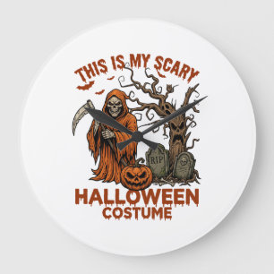 Grande Horloge Ronde Est Costume d'Halloween Effrayant Citrouille Reape