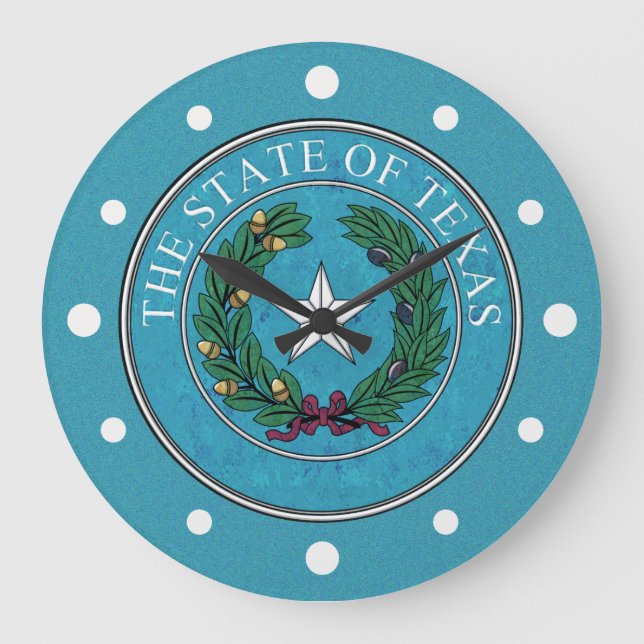 GRANDE HORLOGE RONDE ÉTAT DE LA MER DU TEXAS (Recto)