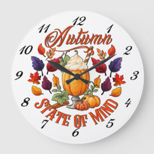 Grande Horloge Ronde État D'Esprit D'Automne