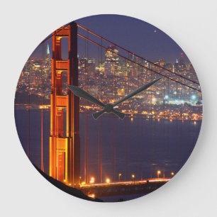 Grande Horloge Ronde États-Unis, Californie. Golden Gate Bridge la nuit