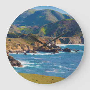 Grande Horloge Ronde États-Unis, Californie. Panorama De Big Sur Avec 
