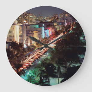 Grande Horloge Ronde États-Unis, Floride, Miami Beach, Ocean Drive, Ar