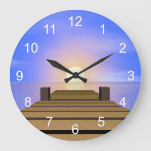 Grande Horloge Ronde Eté Sunset Dock