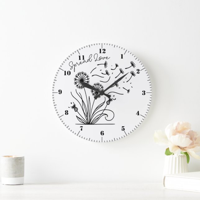 Grande Horloge Ronde "Étendre l'amour" (Maison)