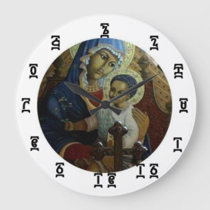 Grande Horloge Ronde Ethiopie Black Madonna Time - Round (Large) Horlog
