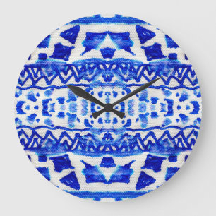 Grande Horloge Ronde Ethnic Indigo Arrow Native Motifs