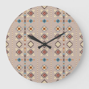 Grande Horloge Ronde Ethnique : un motif tribal transparent