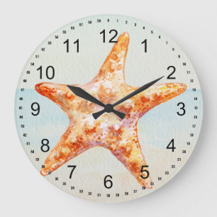 Grande Horloge Ronde Étoile de mer de plage