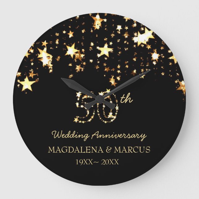 Grande Horloge Ronde Étoiles brillantes et nombres (Recto)