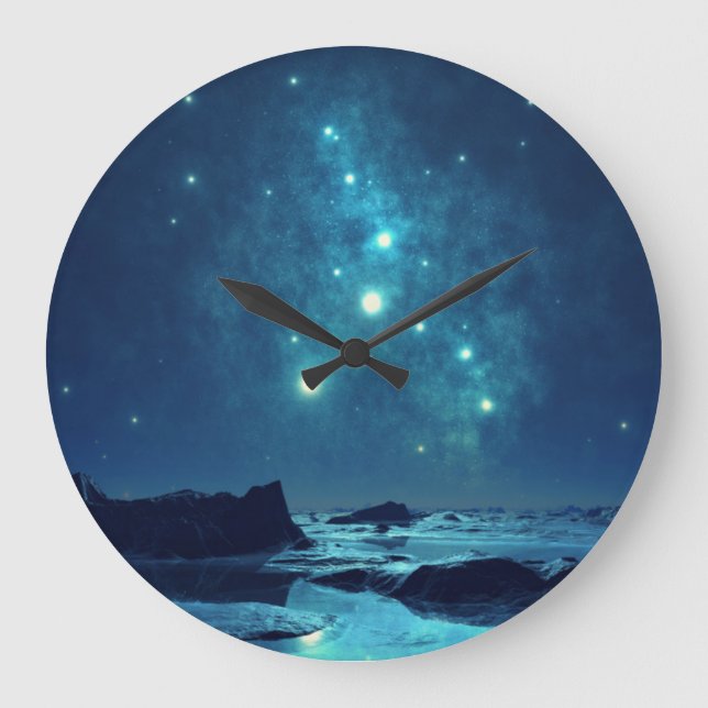 Grande Horloge Ronde Étoiles lumineuses (Recto)