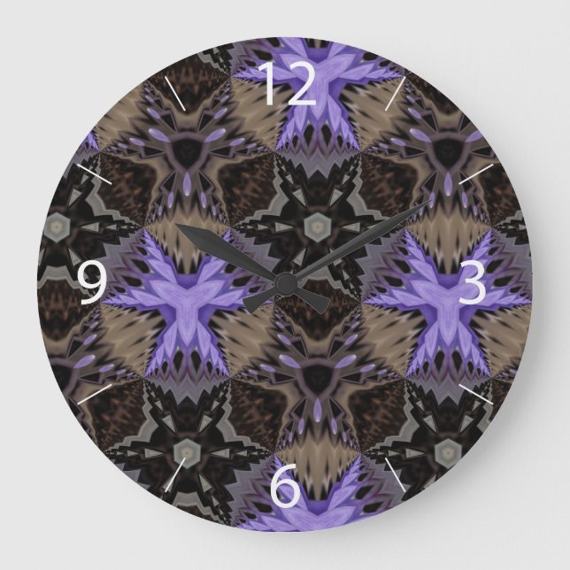 Grande Horloge Ronde Étoiles violettes (Recto)