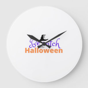 Grande Horloge Ronde Être sorcière en chemise d'Halloween pour Hallowee