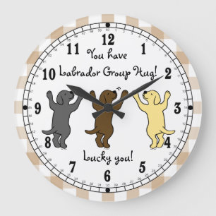 Grande Horloge Ronde Étreinte de groupe de chiots de Labrador