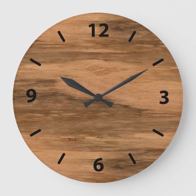 Grande Horloge Ronde Eucalyptus naturel Grain (Recto)