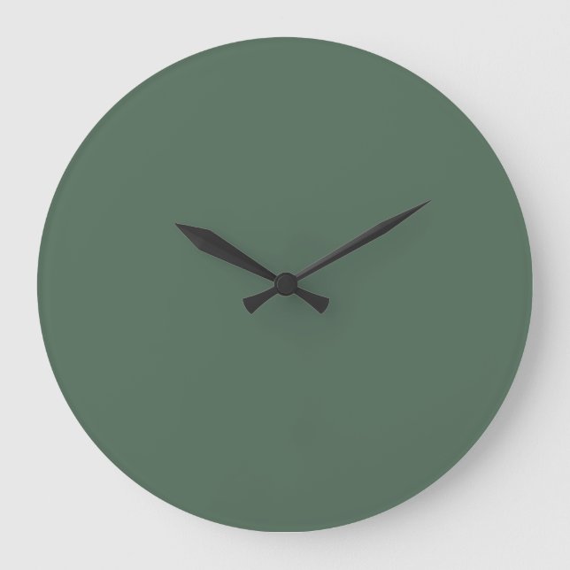Grande Horloge Ronde Eucalyptus vert foncé (Recto)