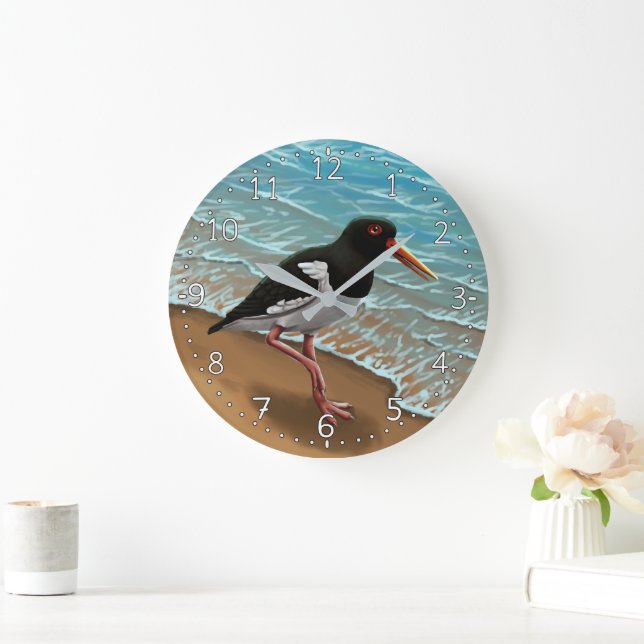 Grande Horloge Ronde Eurasian Oystercatcher clock (Maison)