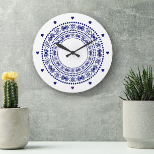Grande Horloge Ronde Europe Blue Country Chic